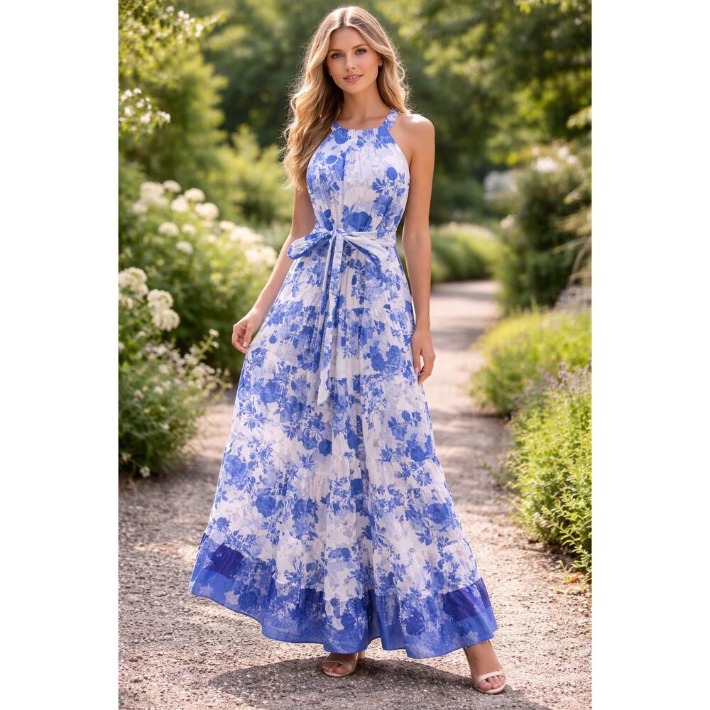Cara Cara Siasconset Maxi Dress – Toile Blue